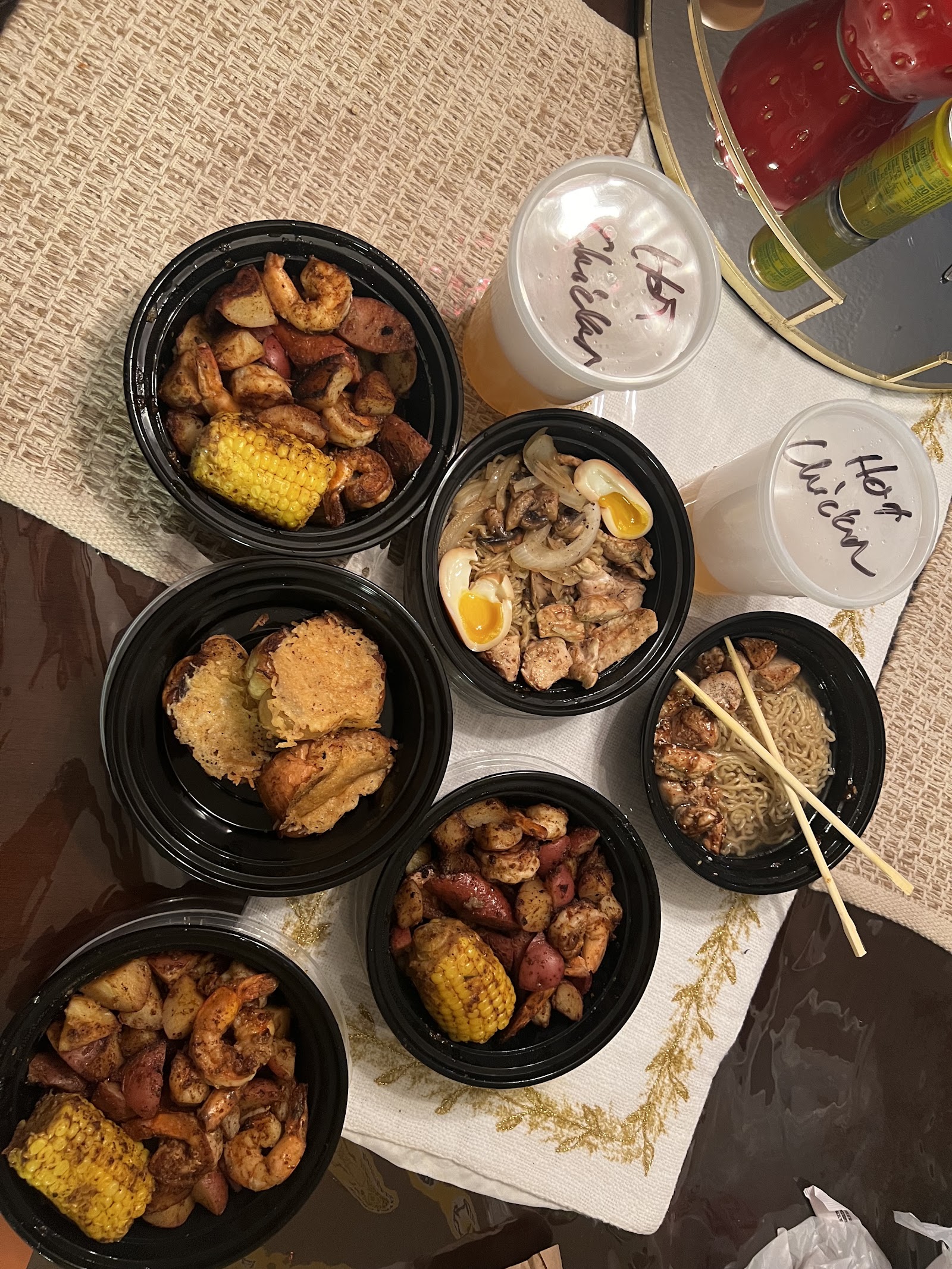 Green tea noodle fusion bowl with roasted chicken and snap peas
